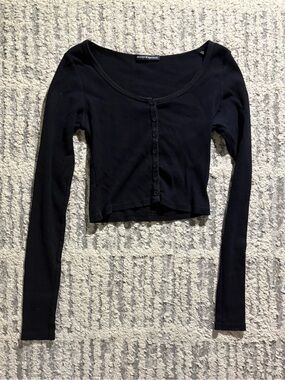 Brandy Melville black long sleeve cardigan top shirt size S